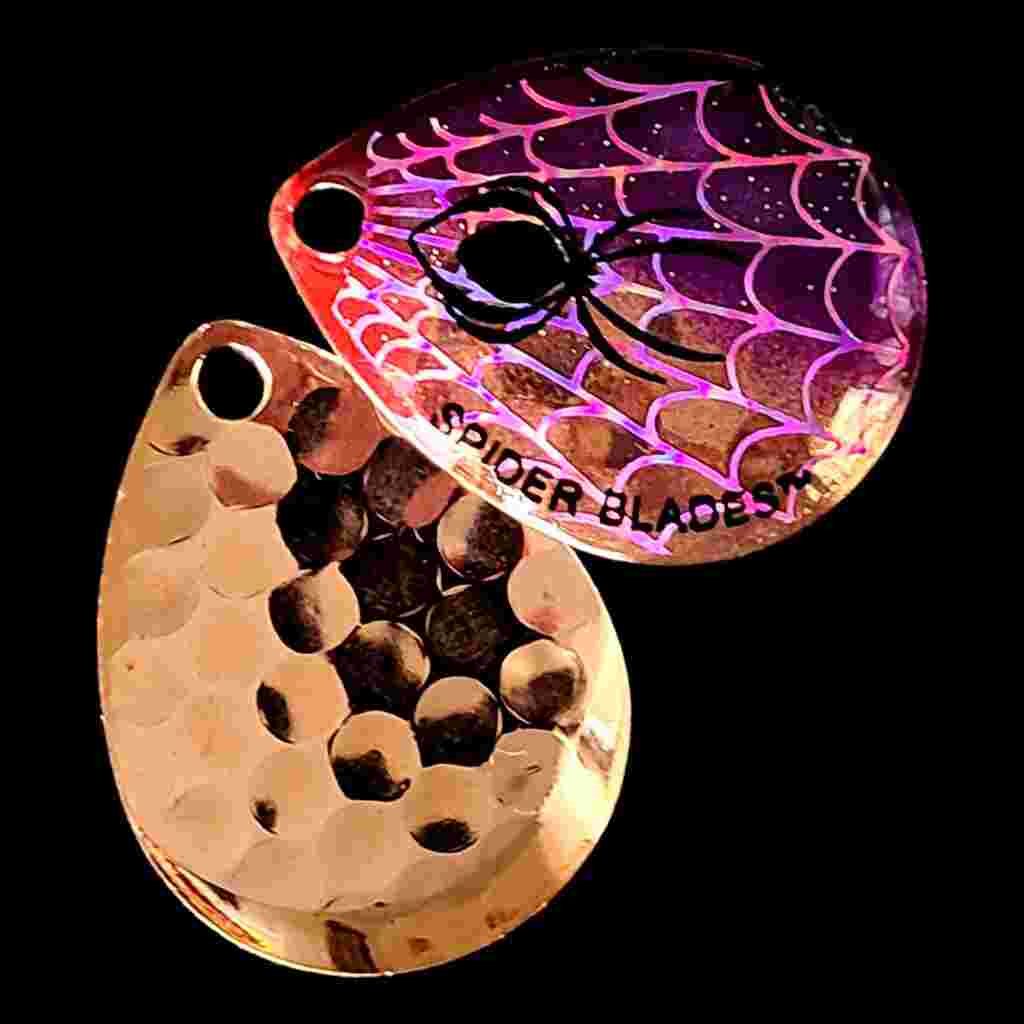 Bago Lures Purple Shiner Colorado Blade with copper back.