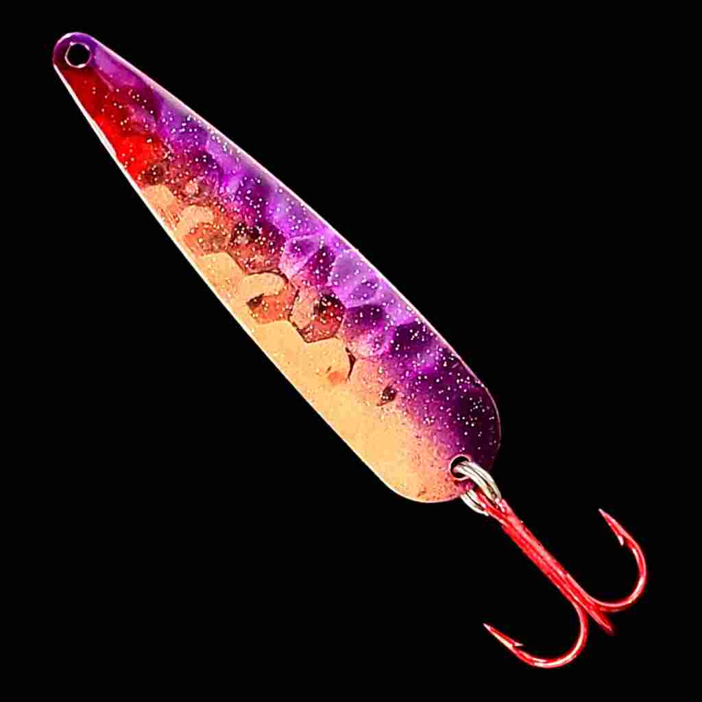 Purple Shiner Trolling Flutter Spoon.