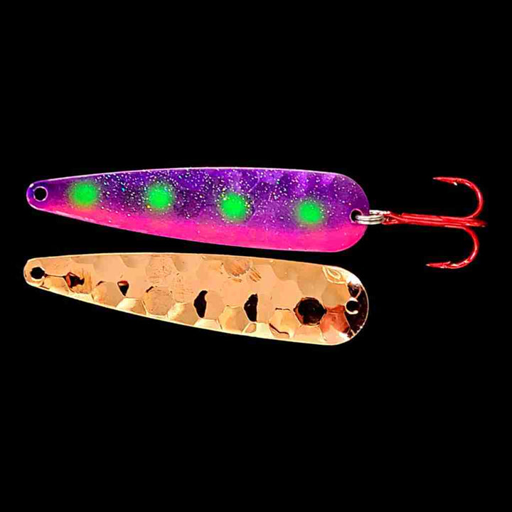 Reverse Muffin Trolling Flutter Spoon with copper back.