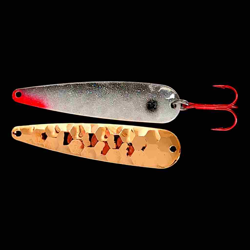 Shad Trolling Flutter Spoon with copper back.
