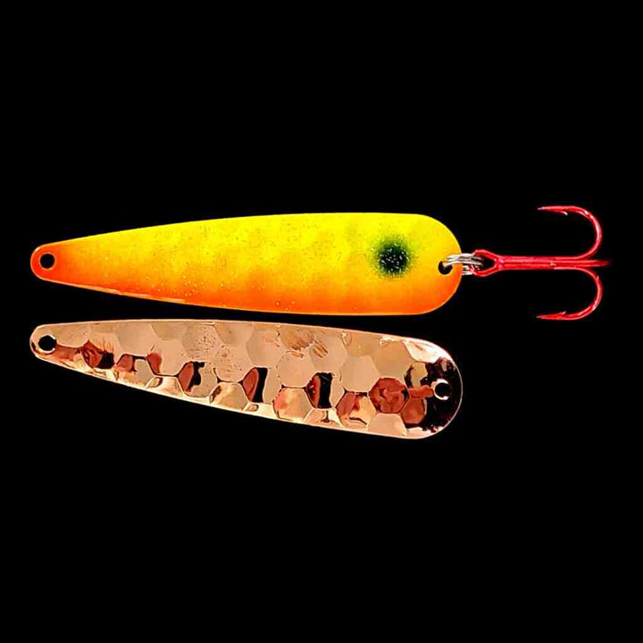 Sunrise Trolling Flutter Spoon with copper back.