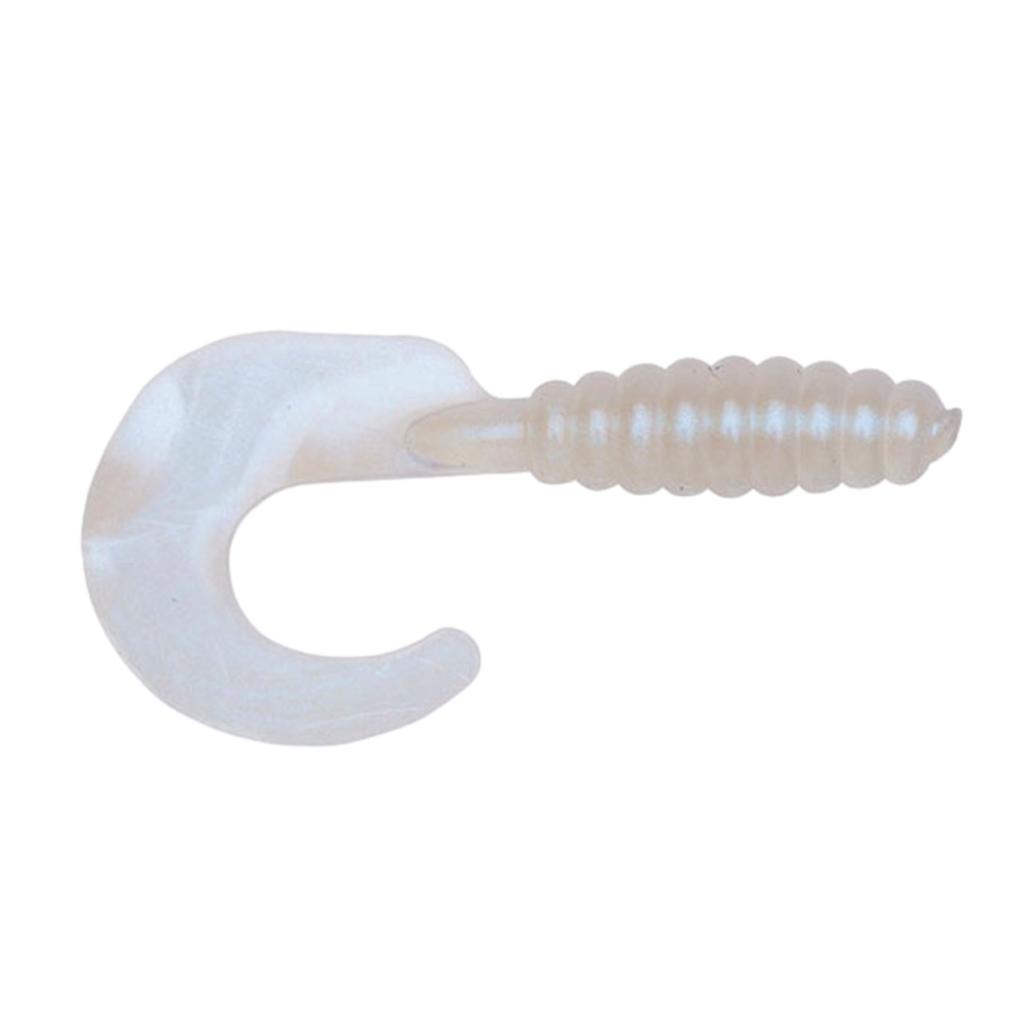Pearl White YUM Grub fishing lure.