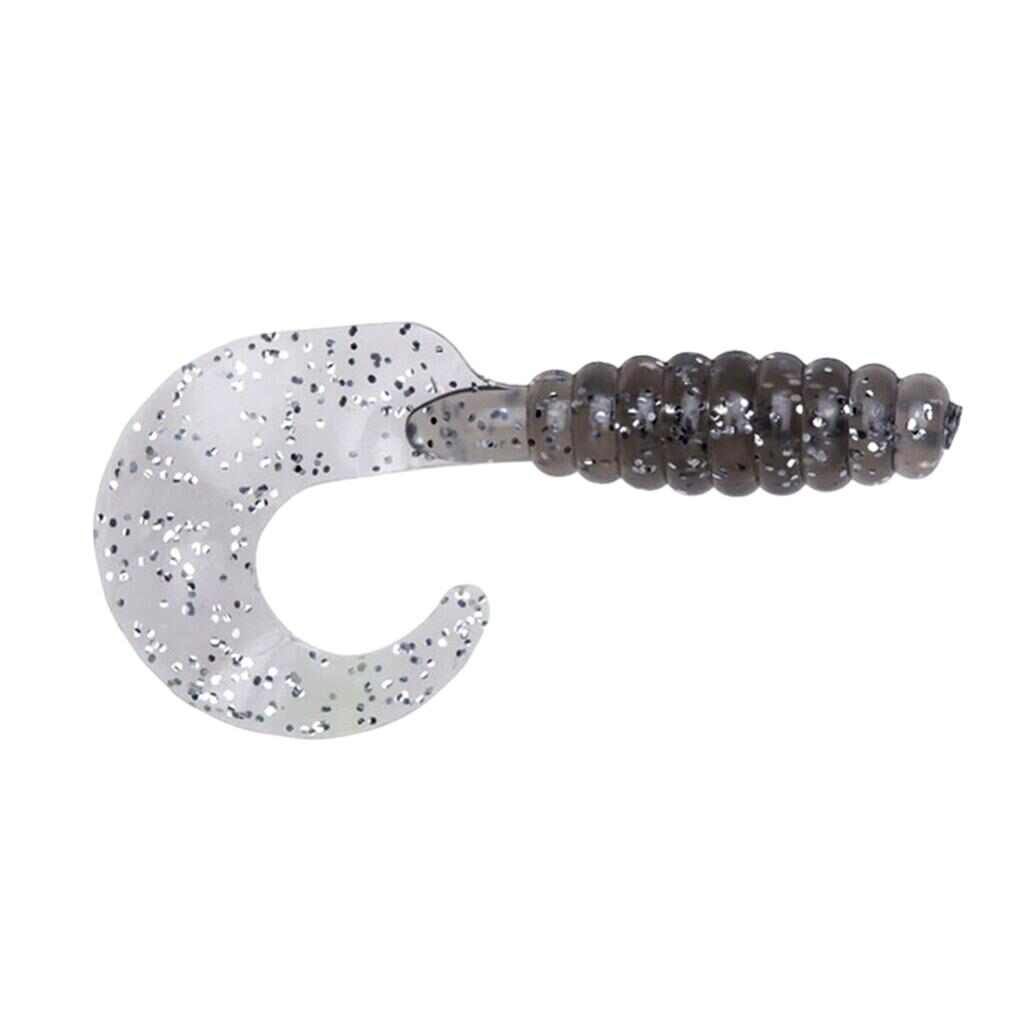 Smoke Silver Flake YUM Grub fishing lure.