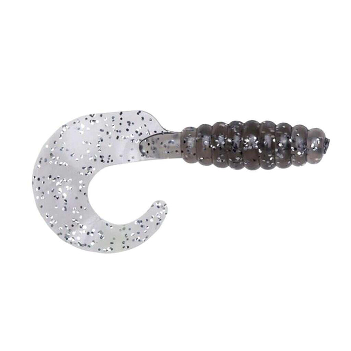 Smoke Silver Flake YUM Grub fishing lure.