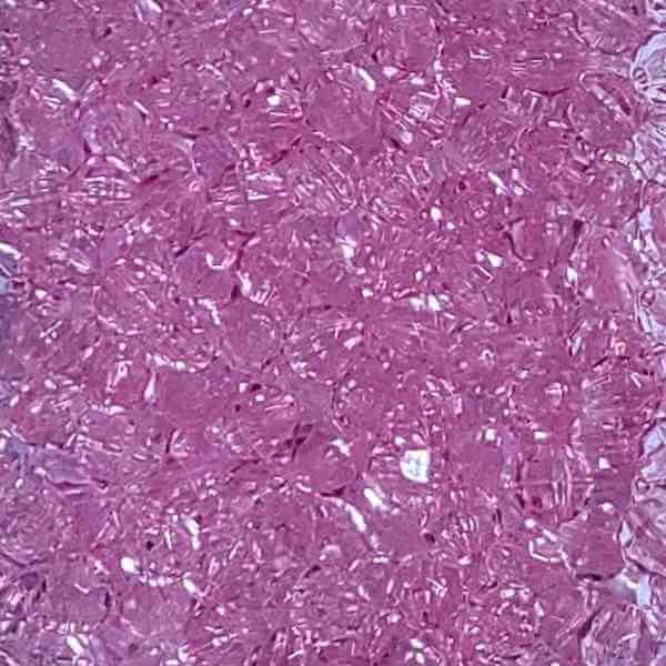 Bago Lures 6mm Faceted Transparent Pink Beads.