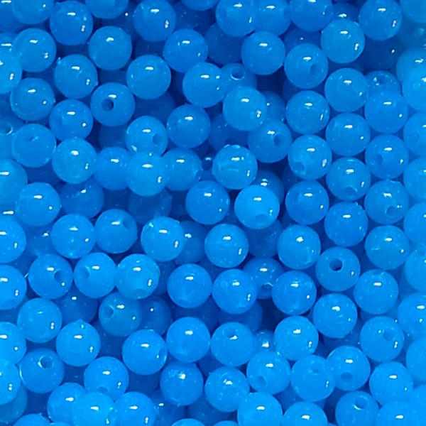 Bago Lures 6mm Glow Blue Round Beads.