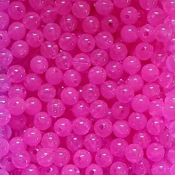Bago Lures 6mm Glow Pink Round Beads.