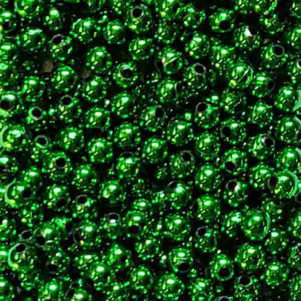 Bago Lures 6mm Metallic Green Round Beads.