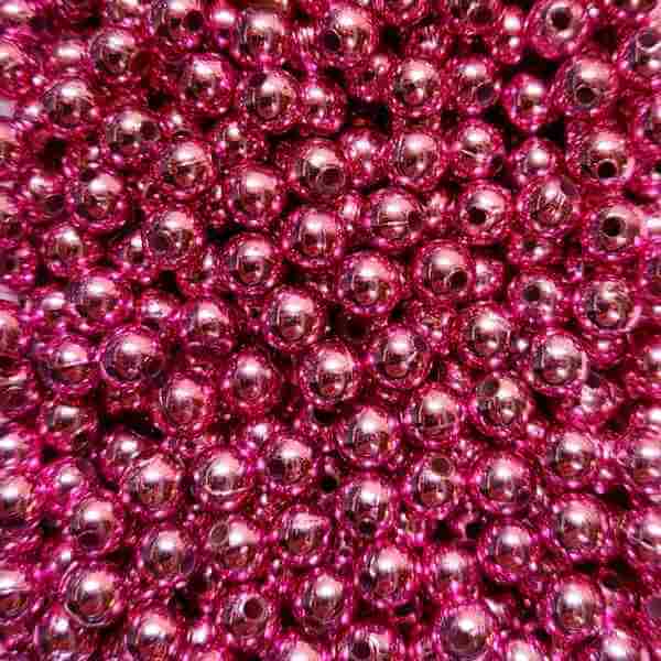 Bago Lures 6mm Metallic Pink Round Beads.