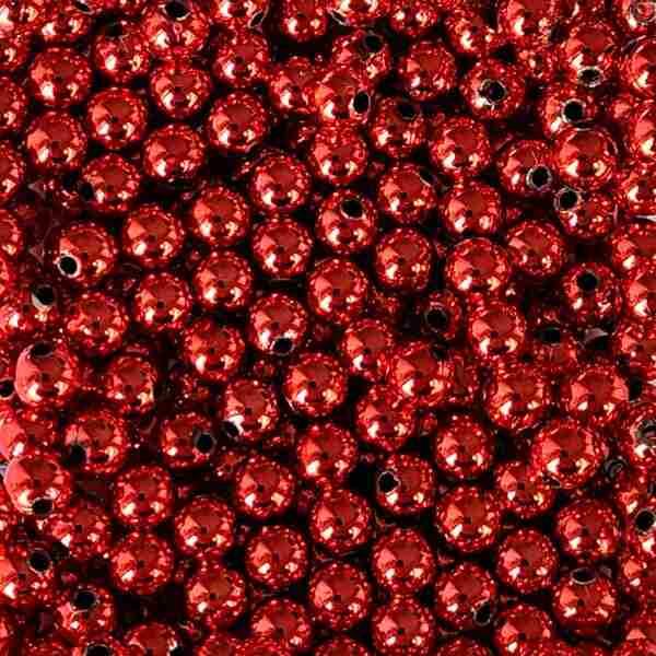 Bago Lures 6mm Metallic Red Round Beads.