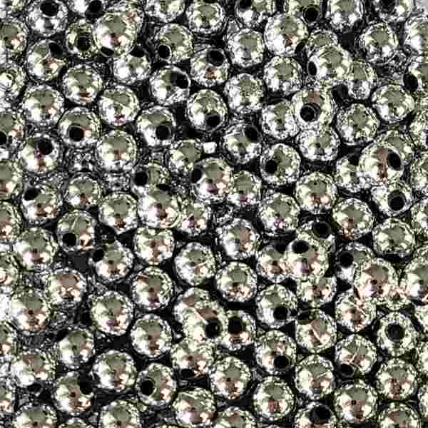 Bago Lures 6mm Metallic Silver Round Beads.