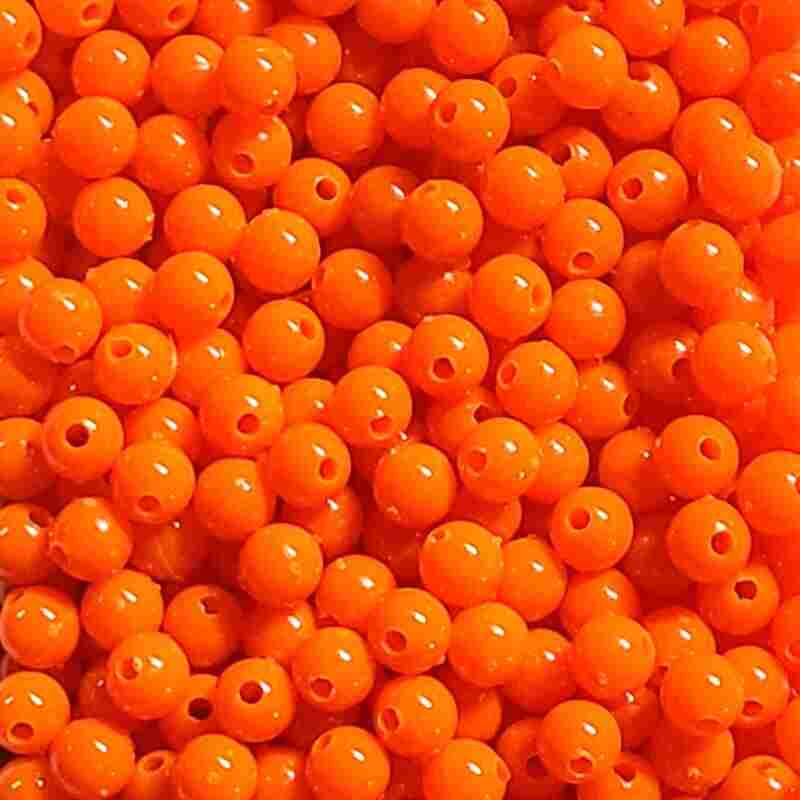 Bago Lures 6mm Solid Orange Round Beads.