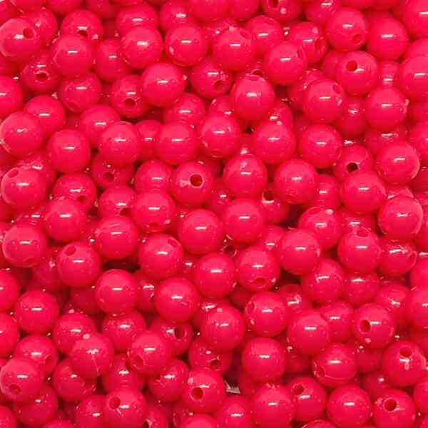 Bago Lures 6mm Solid Pink Round Beads.