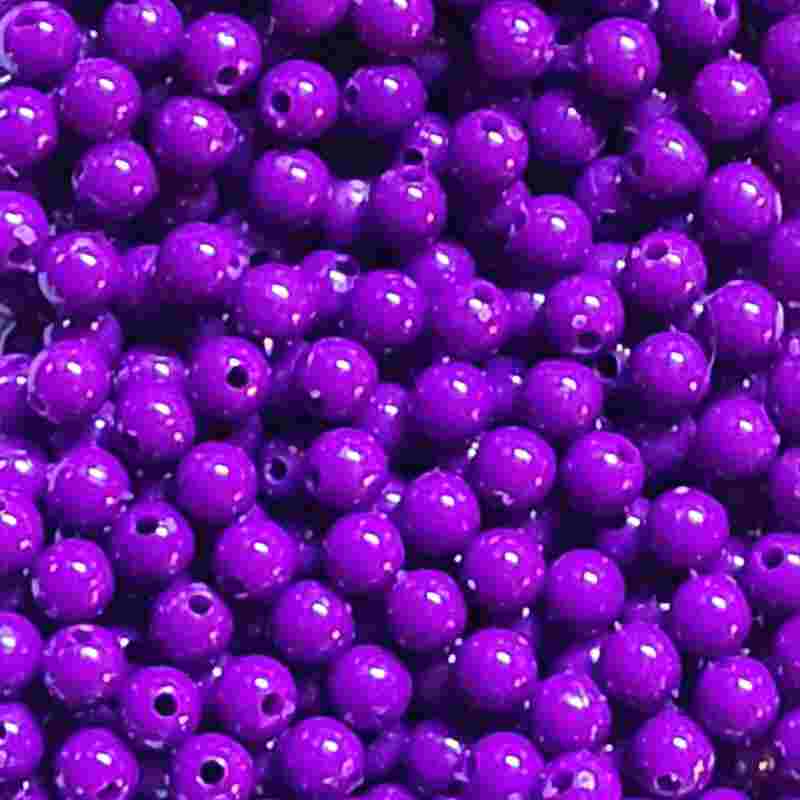 Bago Lures 6mm Solid Purple Round Beads.