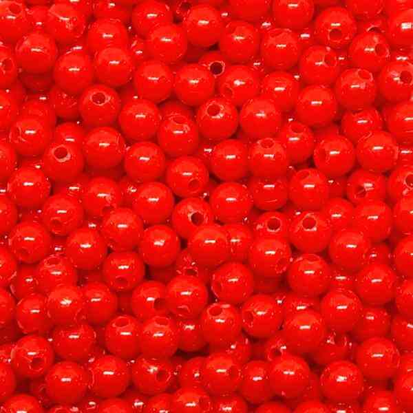 Bago Lures 6mm Solid Red Round Beads.