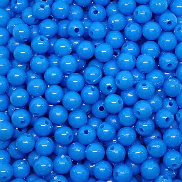 Bago Lure 6mm Solid Sky Blue Round Beads.
