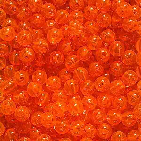 Bago Lures 6mm Transparent Orange Round Beads.
