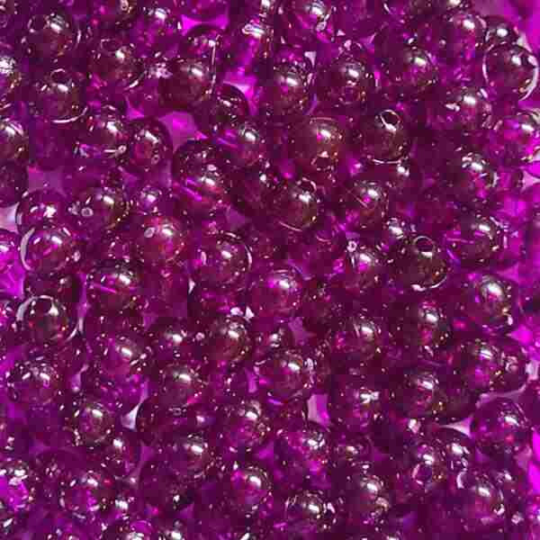 Bago Lures 6mm Transparent Purple Round Beads.