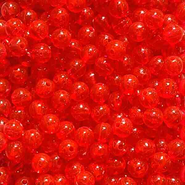 Bago Lures 6mm Transparent Salmon Pink Round Beads.