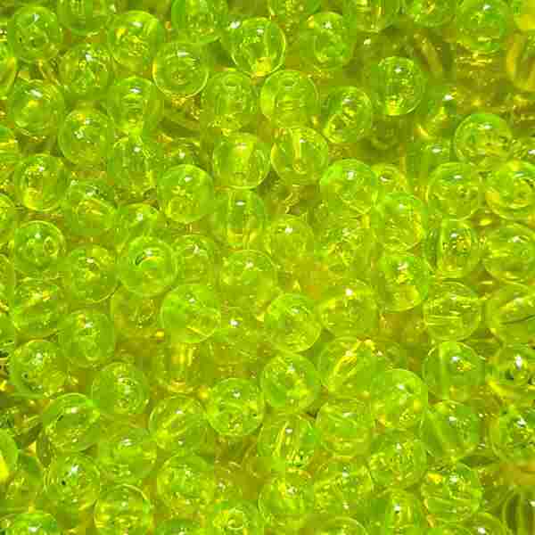 Bago Lures 6mm Transparent Yellow Chartreuse Round Beads.