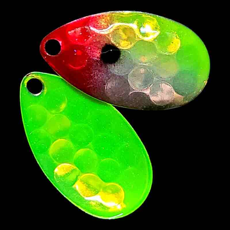 Bago Lures Antifreeze Clown Indiana Spinner Blade with antifreeze back.