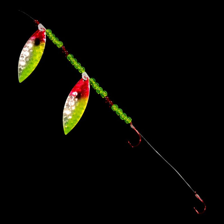 Bago Lures Antifreeze Clown Walleye Whisperer Tandem Willow Leaf Blade Crawler Harness.