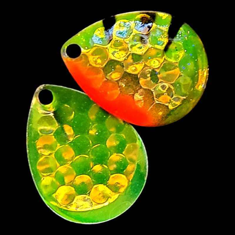 Bago Lures Antifreeze Dragon Deep Cup Colorado Blade with antifreeze back.