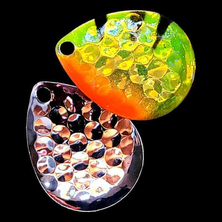 Bago Lures Antifreeze Dragon Deep Cup Colorado Blade with silver back.