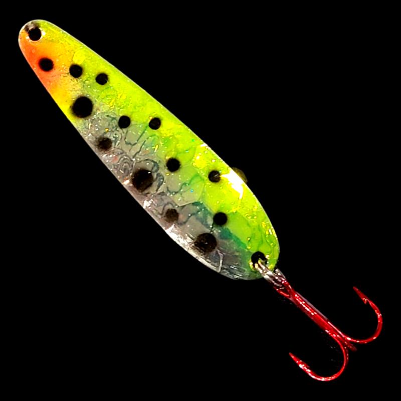 Bago Lures Antifreeze Huckleberry Walleye Whisperer Flutter Spoon.