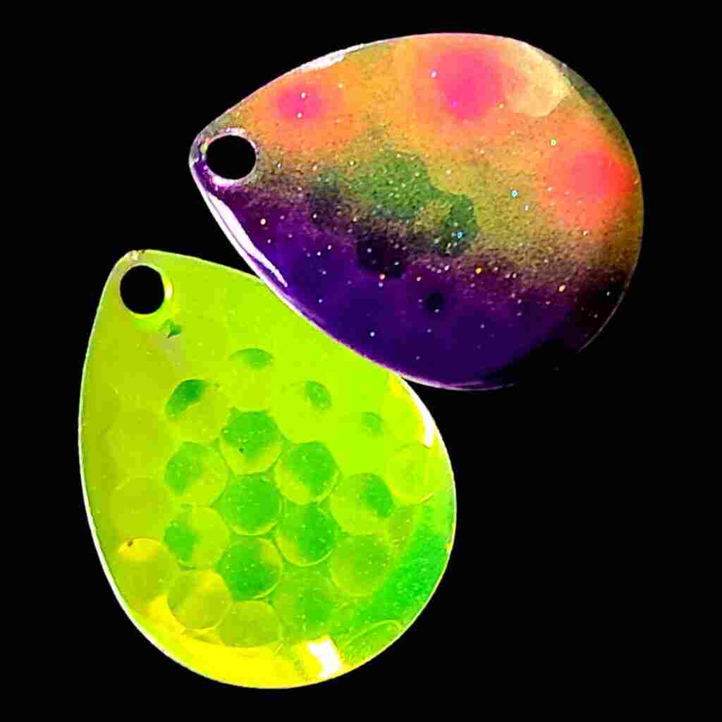 Bago Lures Antifreeze Jelly Deep Cup Colorado Blade with antifreeze back.