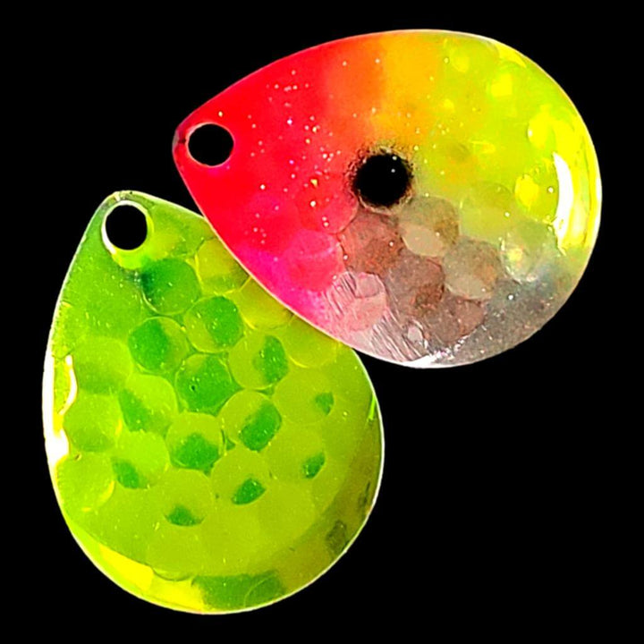 Bago Lures Antifreeze Lemonade Clown Colorado Blade with antifreeze back.