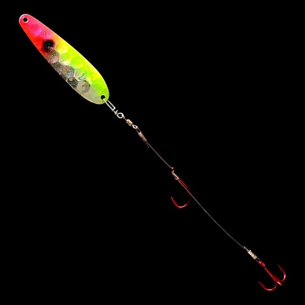 Bago Lures Antifreeze Lemonade Clown Spoon Harness.