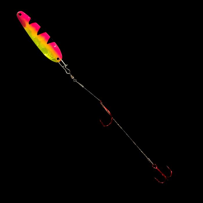 Bago Lures Pink Antifreeze Dragon Crawler Dancer Spoon Harness.