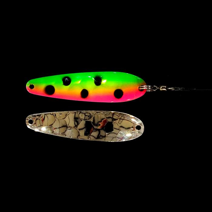 Antifreeze Watermelon Slow Death Whisperer Spoon Harness with silver back.