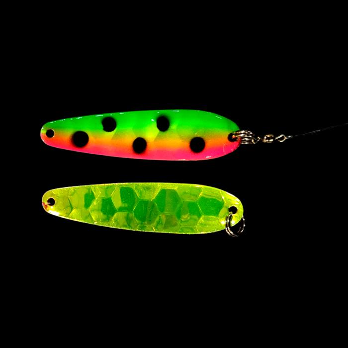 Antifreeze Watermelon Slow Death Whisperer Spoon Harness with antifreeze back.