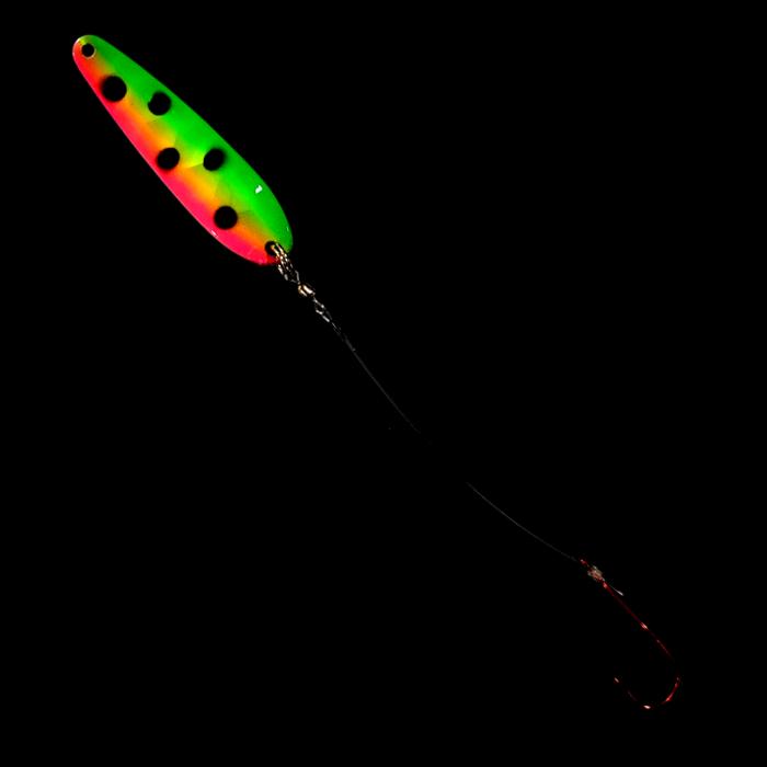 Bago Lures Antifreeze Watermelon Slow Death Whisperer Spoon Harness.