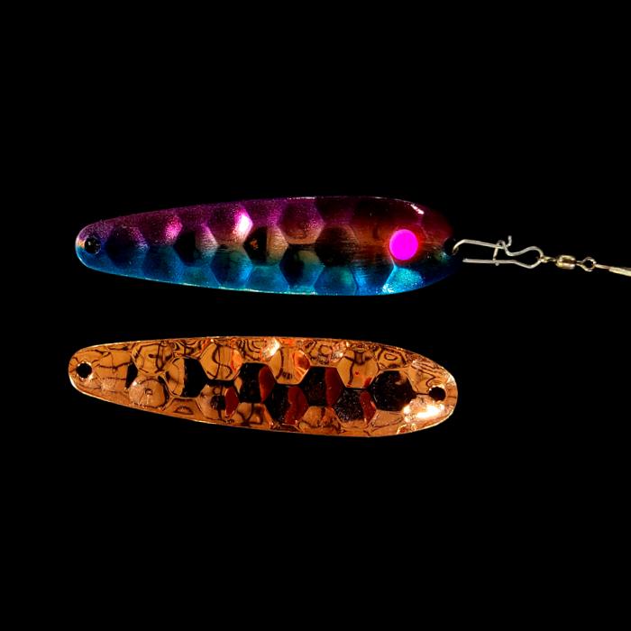 Bago Special Crawler Dancer Spoon Harness with copper back.