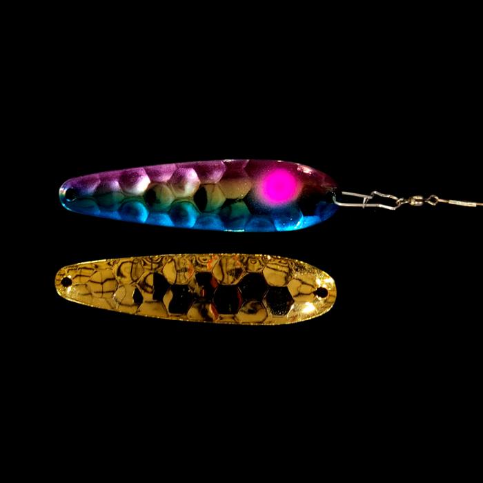 Bago Special Crawler Dancer Spoon Harness with gold back.