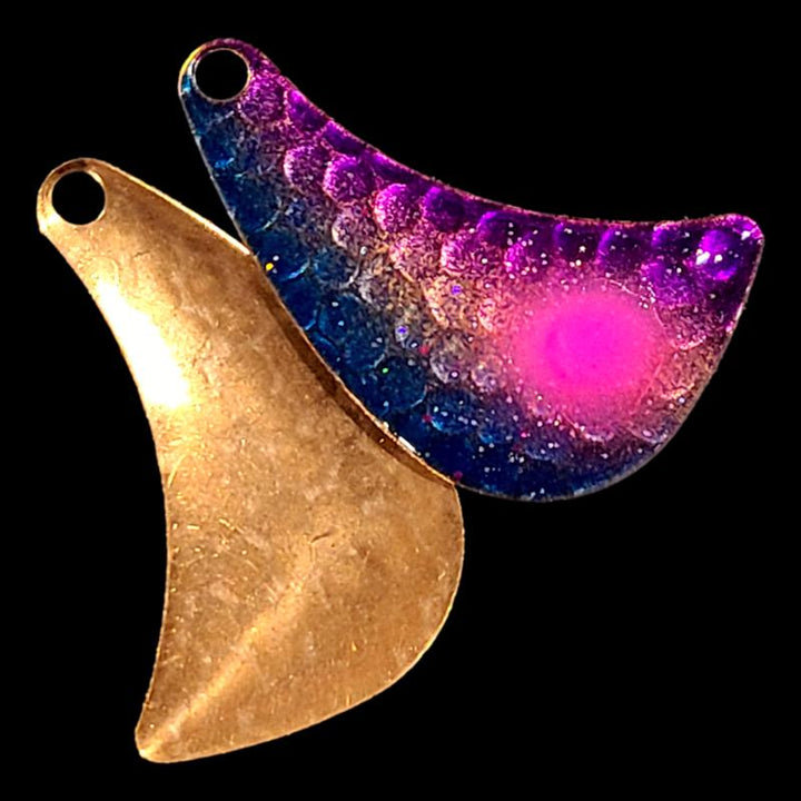 Bago Lures Bago Special Walleye Whisperer Hatchet Spinner Blade with copper back.