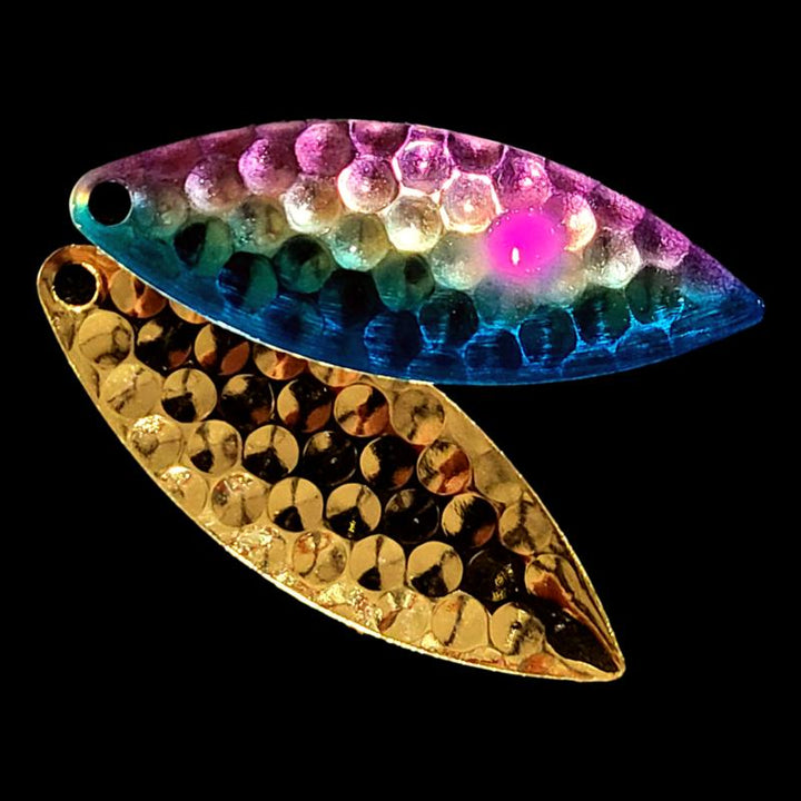 Bago Special Walleye Whisperer Willowleaf Blade with gold back.