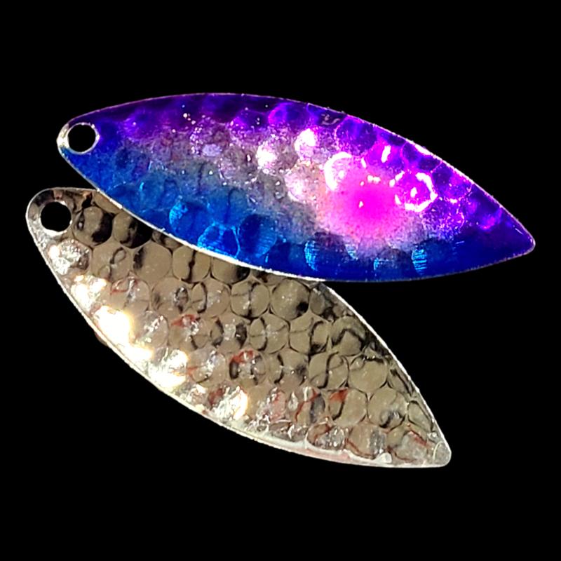 Bago Lures Bago Special Willow Leaf Spinner Blade with silver back.