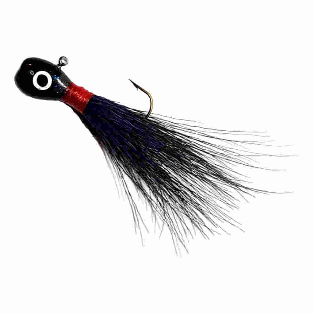 Bago Lures Black Flat Head Bucktail Jig.