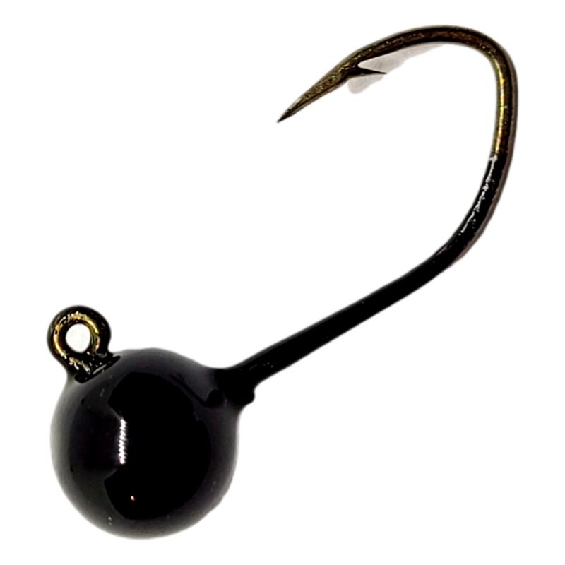 Bago Lures black sickle hook panfish jig.