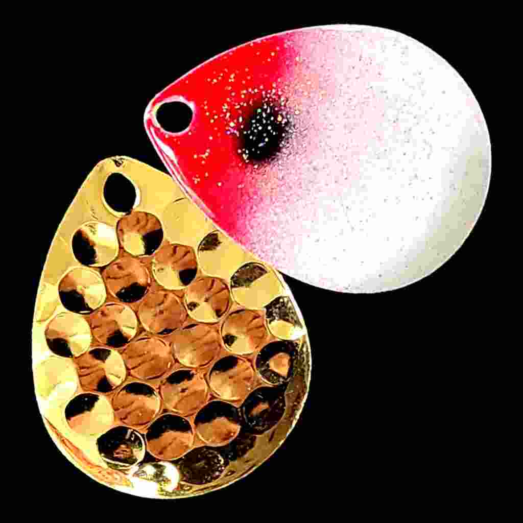 Bago Lures Bloody Nose Deep Cup Colorado Blade with gold back.