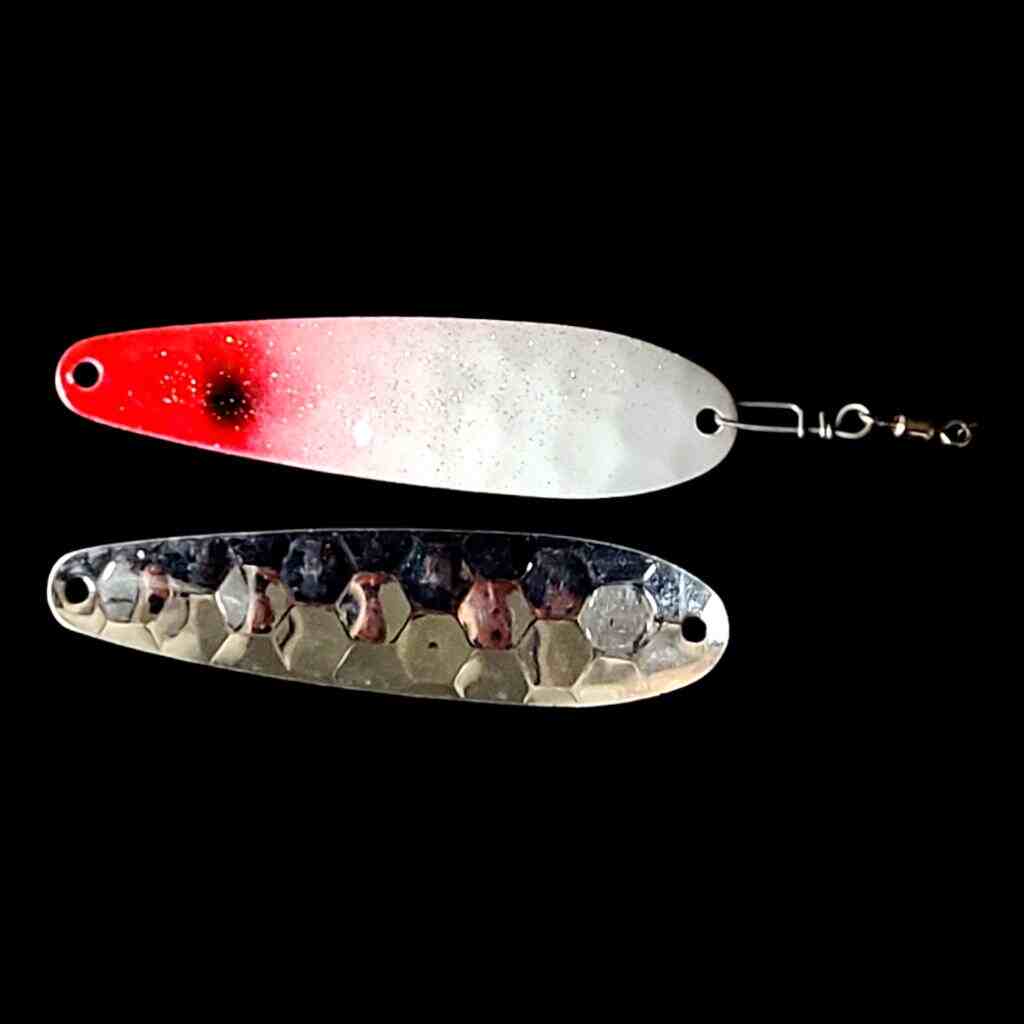 Bago Lures Bloody Nose Spoon Harness with silver back.