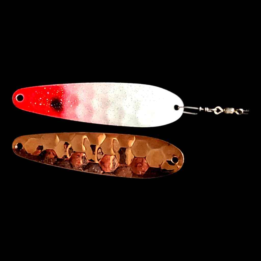 Bago Lures Bloody Nose Spoon Harness with copper back.