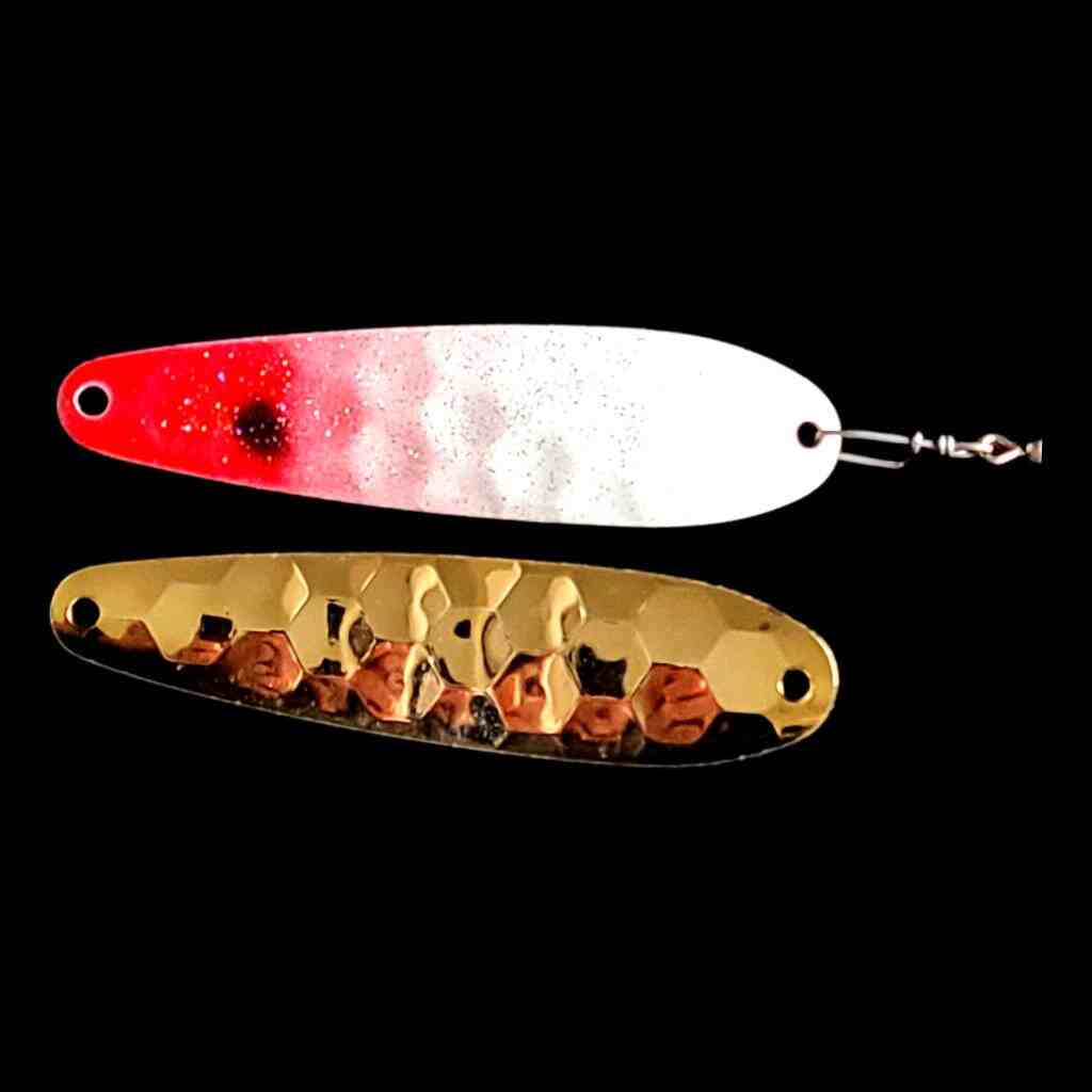 Bago Lures Bloody Nose Spoon Harness with gold back.