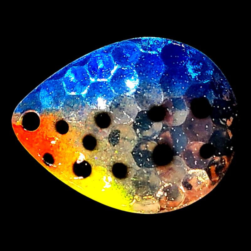 Bago Lures Blue Huckleberry Walleye Whisperer Deep Cup Colorado Blade.