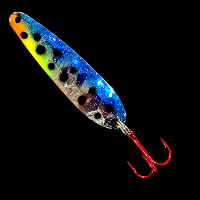 Blue Huckleberry Walleye Whisperer Flutter Spoon.