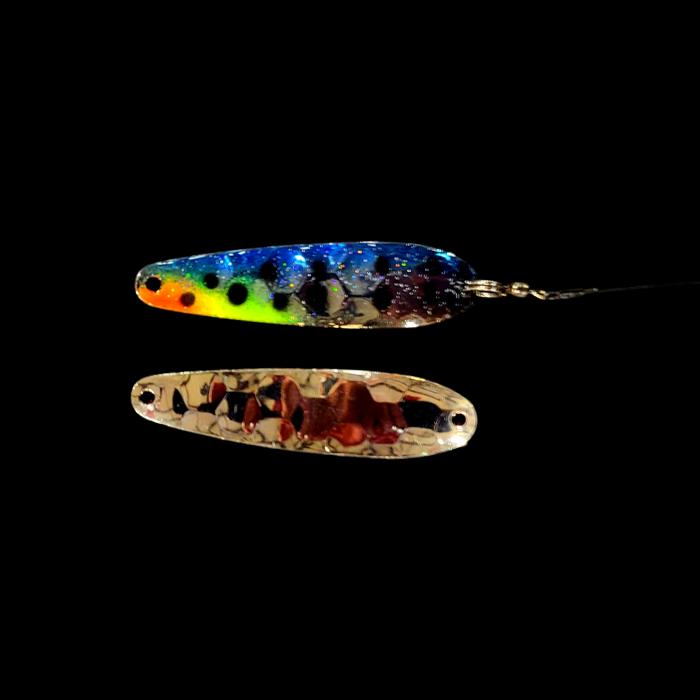 Blue Huckleberry Slow Death Whisperer Spoon Harness with silver back.